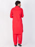 Bright red-coloured men’s kurta makes you noticeable