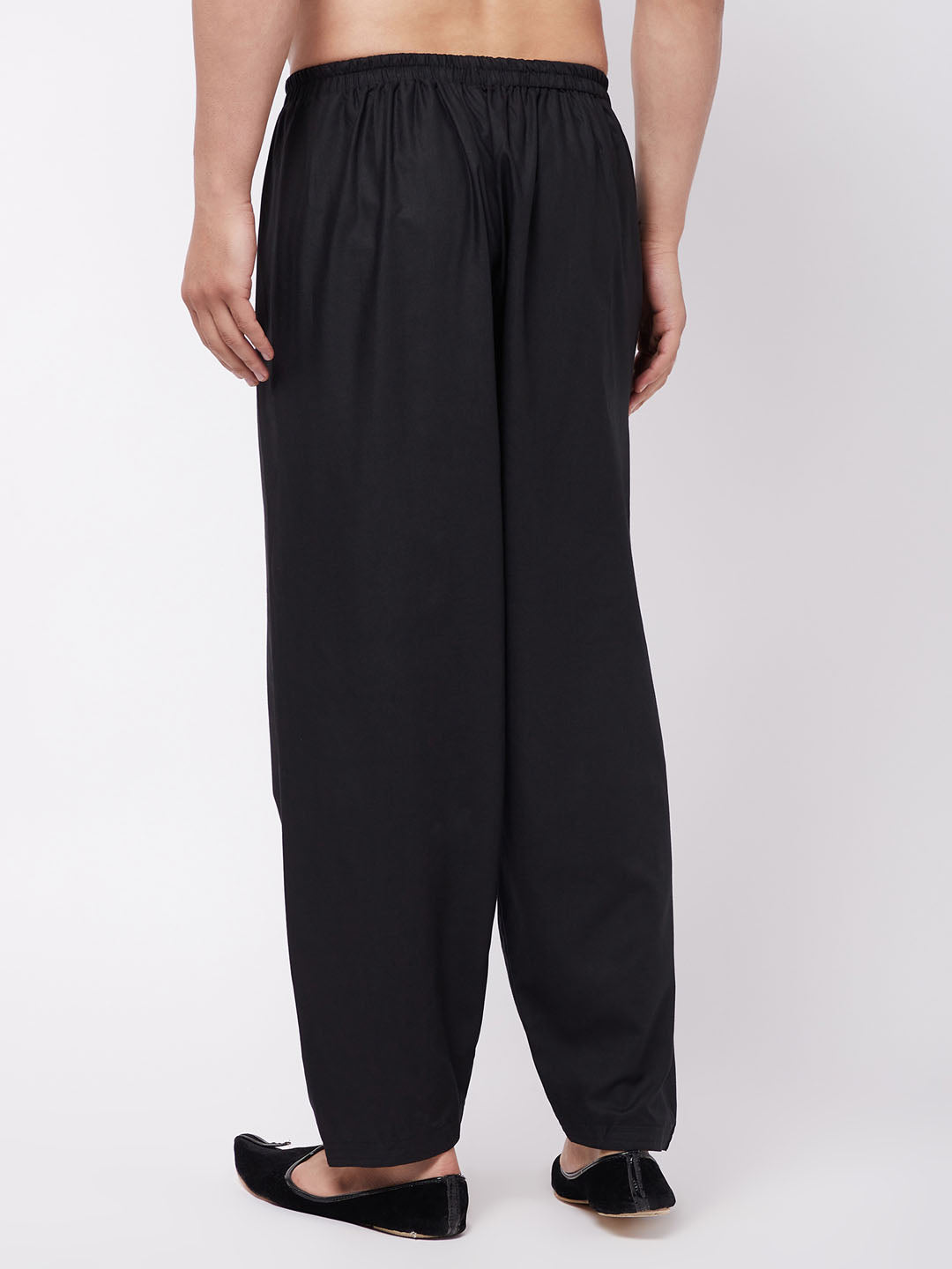 Men's Black Cotton Blend Salwar