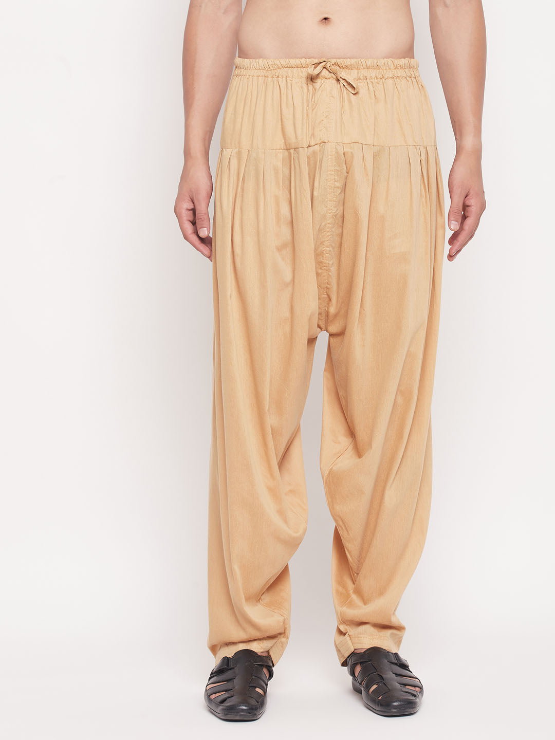 Men's Rose Gold Cotton Blend Patiala Pyjama