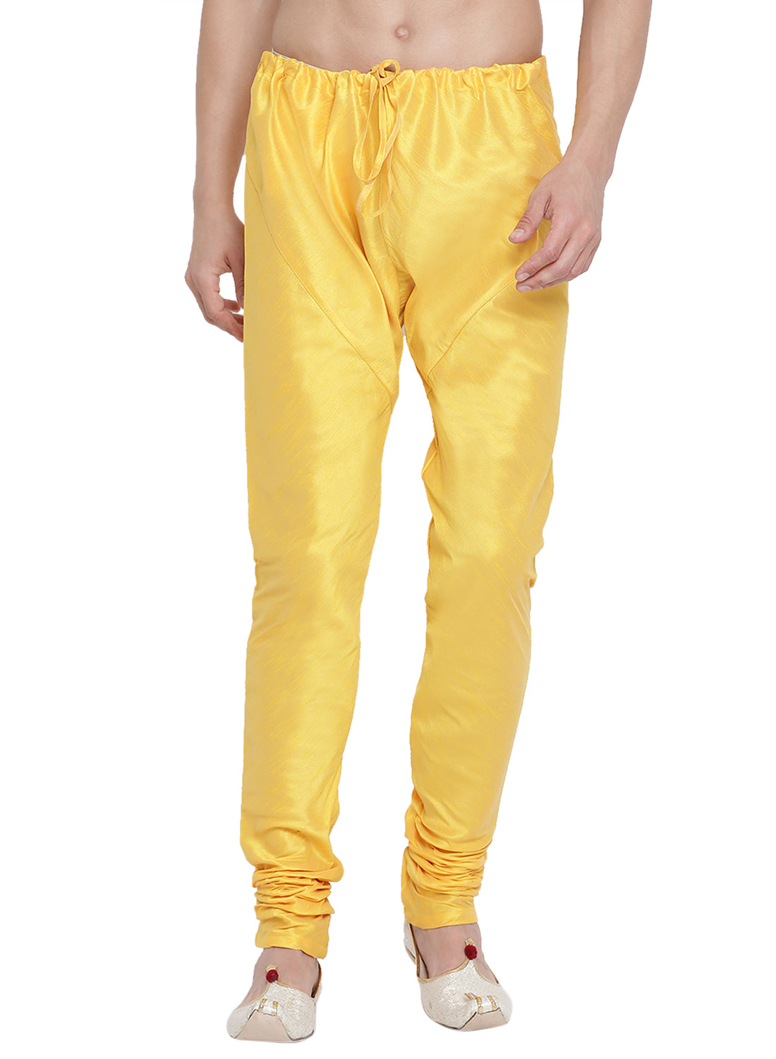 Men's Yellow Cotton Silk Blend Pyjama