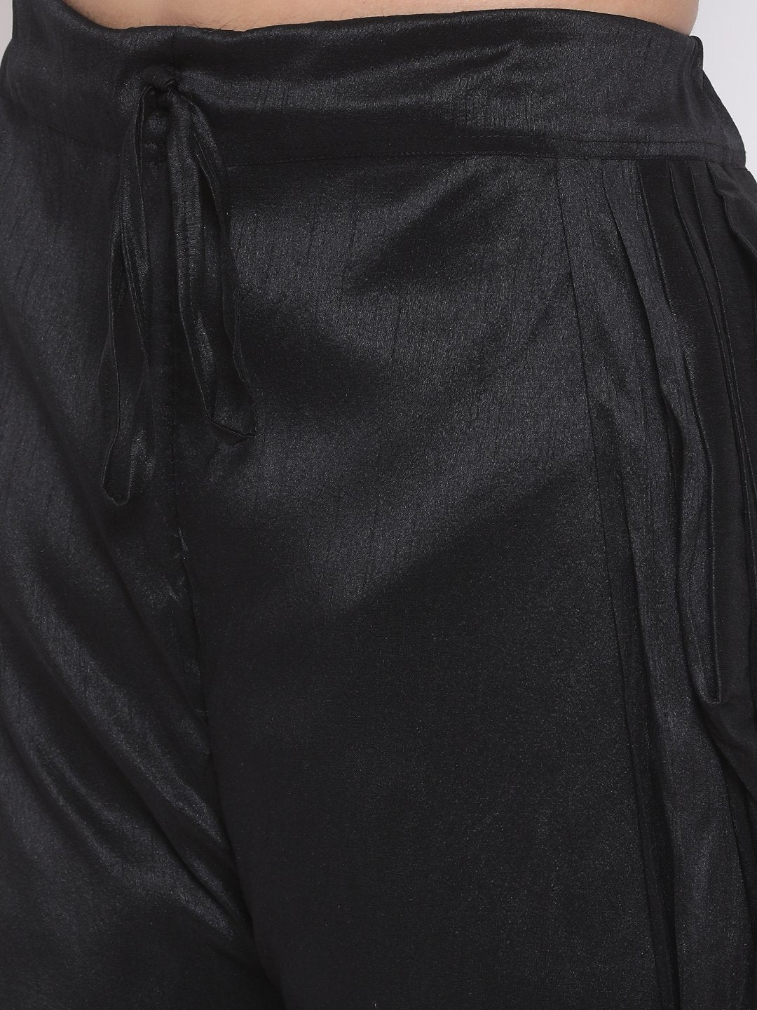Men's Black Silk Blend Dhoti Pant