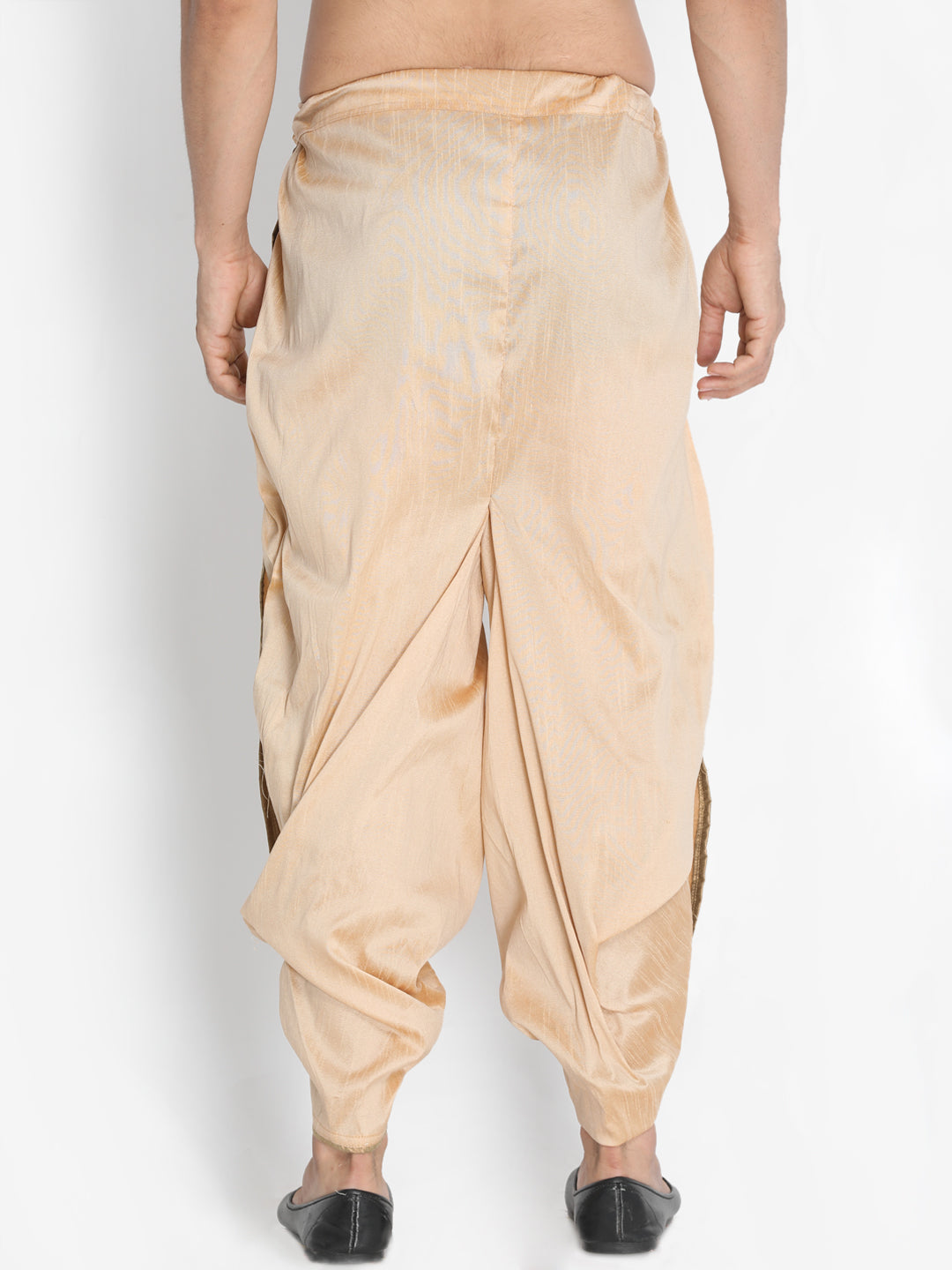 Men's Gold-Toned Pleated Solid Dhoti