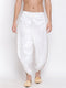 Men's White Silk Blend Dhoti Pant