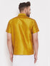 Men's Mustard Silk Blend Ethnic Shirt