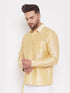 Men's Gold Silk Blend Ethnic Shirt