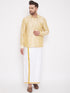 Men's Gold Silk Blend Ethnic Shirt