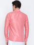 Men's Pink Silk Blend Ethnic Shirt
