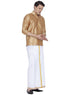 Men's Gold Cotton Silk Blend Shirt and Dhoti Set