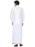 Men's White Cotton Silk Blend Shirt and Dhoti Set