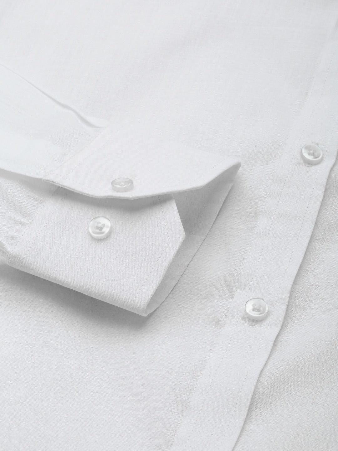 Men's White Cotton Shirt And Mundu Set