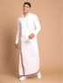 Men's White Pure Cotton Shirt And Mundu Set