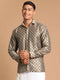 Men's Brown Silk Blend Printed Shirt