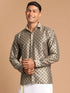Men's Brown Silk Blend Printed Shirt