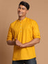 Men's Mustard Short Cotton Kurta