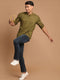 Men's Olive Green Short Cotton Kurta