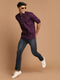 Men's Purple Short Cotton Kurta