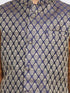 Blue Cotton Silk Blend Nehru Jacket
