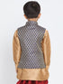 Blue Cotton Silk Blend Nehru Jacket