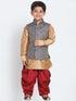 Blue Cotton Silk Blend Nehru Jacket