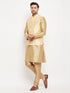 Men's Gold Zari Weaved Jacket With Kurta Pant Set