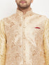 Men's Rose Gold Jacquard Nehru Jacket