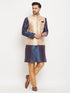 Men's Rose Gold Jacquard Jacket With Kurta And Pant Set
