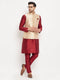 Men's Rose Gold Jacquard Jacket With Kurta And Pant Set