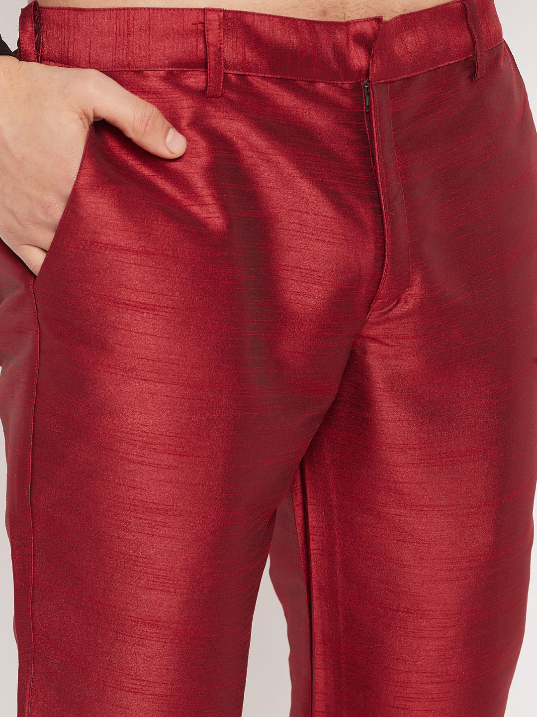 Men's Rose Gold Jacquard Jacket With Kurta And Pant Set