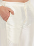 Men's Maroon Matka Silk Nehru Jacket With Cream Silk Blend Kurta And Pant Style Pyjama Set
