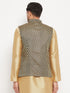 VASTRAMAY Men's Black Cotton Silk Blend Ethnic Jacket