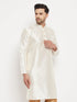 Men's Cream Cotton Silk Blend Kurta