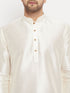 Men's Cream Cotton Silk Blend Kurta And Rose Gold Pant Style Pyjama Set