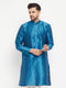 Men's Blue Silk Blend Kurta