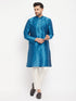Men's Blue Silk Blend Kurta