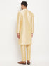 Men's Gold Zari Weaved Kurta And Pant Set