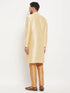 Men's Gold Zari Weaved Kurta And Pant Set