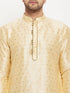 Men's Gold Zari Weaved Kurta And Pant Set
