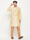 Men's Gold Zari Weaved Kurta And Pant Set