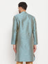 VASTRAMAY Men's Aqua Blue Silk Blend Kurta