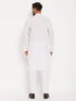 Men's White Kurta And Pant Style Pajama Set