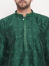 Men's Green Sequin Kurta
