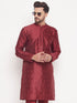Men's Maroon Sequin Kurta