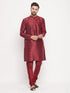 Men's Maroon Sequin Kurta