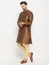 Men's Coffee Cotton Silk Blend Kurta