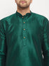 Men's Green Cotton Silk Blend Kurta