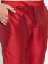 Men's Gold Cotton Silk Blend Kurta And Maroon Pant Style Pyjama Set