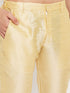 Men's Maroon Silk Blend Kurta And Gold Pant Style Pyjama Set