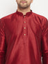 Men's Maroon Silk Blend Kurta And Rose Gold Pant Style Pyjama Set
