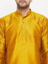 VASTRAMAY Men's Mustard Cotton Silk Blend Kurta