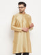 Men's Gold Cotton Silk Blend Kurta
